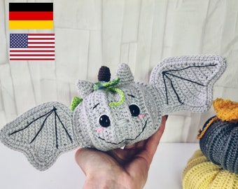 パンプキンバット、かぎ針編みのかわいいカボチャのバット