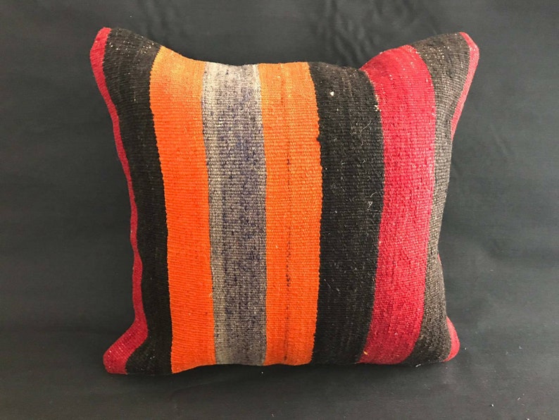 Kilim Pillows case TWO Pillows Set Handmade Decorative Turkish Kilim Color Cushion Cover pillow stripped Kilim pillows 16x16 inches
