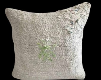 16x16 inches, White Hemp Pillow, Hemp Pillow, Cushion Cover, hemp, Living Room Decoration, Handmade Pillow Cover, sofa Pillow, hemp Cushion