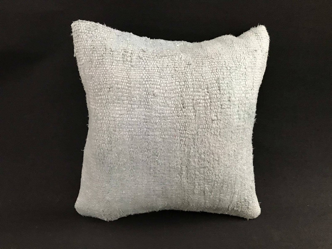 White Hemp Pillow, 16x16 Inches, 40x40 Cm, Kilim Hemp Pillow, Hemp Pillow, Kilim Pillows, Sofa