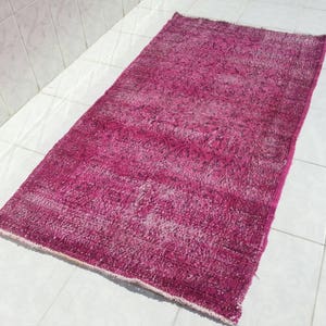 Turkish PINK Vintage Oushak Rug,Vintage Turkish Rug,Vintage Oushak rug,pink oushak rug,pink Turkish Rug, floor rug, 6&#39;3x3&#39;4 ft