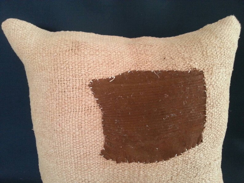 Hemp Mustard Pillow,living Room Decoration Pillow, 16x16inches, Handwoven Antique Turkish Hemp