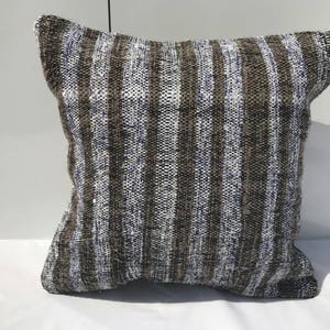 Striped kilim Pillow, Vintage Kilim Pillow, Sofa Pillow, Living Room Decoration, Handwoven Decorative Turkish Pillow, 16x16 inches