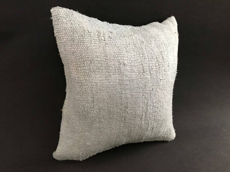 White Hemp Pillow, 16x16 Inches, 40x40 Cm, Kilim Hemp Pillow, Hemp Pillow, Kilim Pillows, Sofa