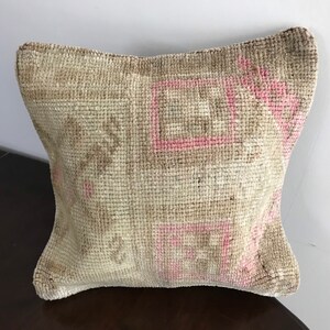 Wool Pillow, Living Room Decoration Pillow, Antique Handmade Wool Cushion color Pillow,Sofa Pillow, 16x16 inches 40x40 cm ,vintage pillow