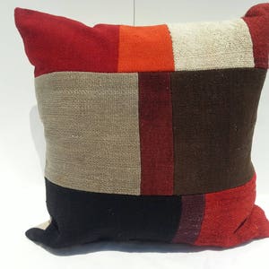 Vintage Kilim Pillow, Sofa Pillow, living room Decoration, Handmade Pillow Cover,Handwoven Decorative Turkish Kilim Pillow 20x20 ınches