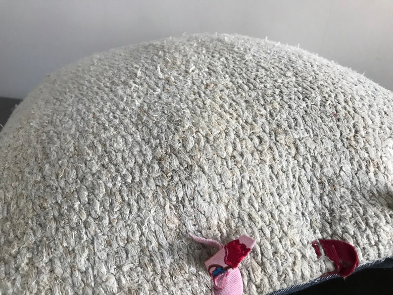 Handmade Decorative Turkish White Color Hemp Pillow 20x20 \u0131nches