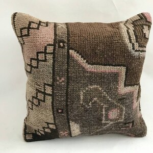 16x16 ınches 40x40 cm, Cover rug, Hand made Wool Pillow,Vintage home decor Pillow, Turkish rug pillow,sofa Pillow, Vintage Pillow,rug pillow