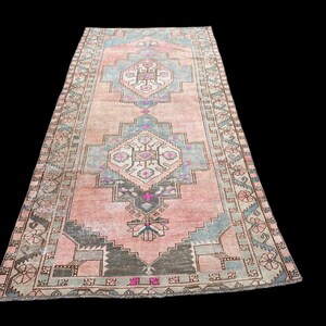 5x10 Handmade Floor Rug, Bedroom  Rug, Bohemian Rug, Anatolian Rug, Overdyed Rug, Handwoven Rug, Pink Rug, Oushak Carpet, Vintage Rug c 3433