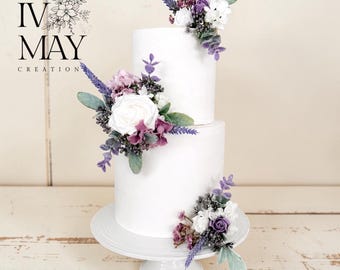 Birthday christening wedding Cake flowers. Cake topper. Cake topper,  dusty purple lilac mauve - bouquet - button holes - laverder