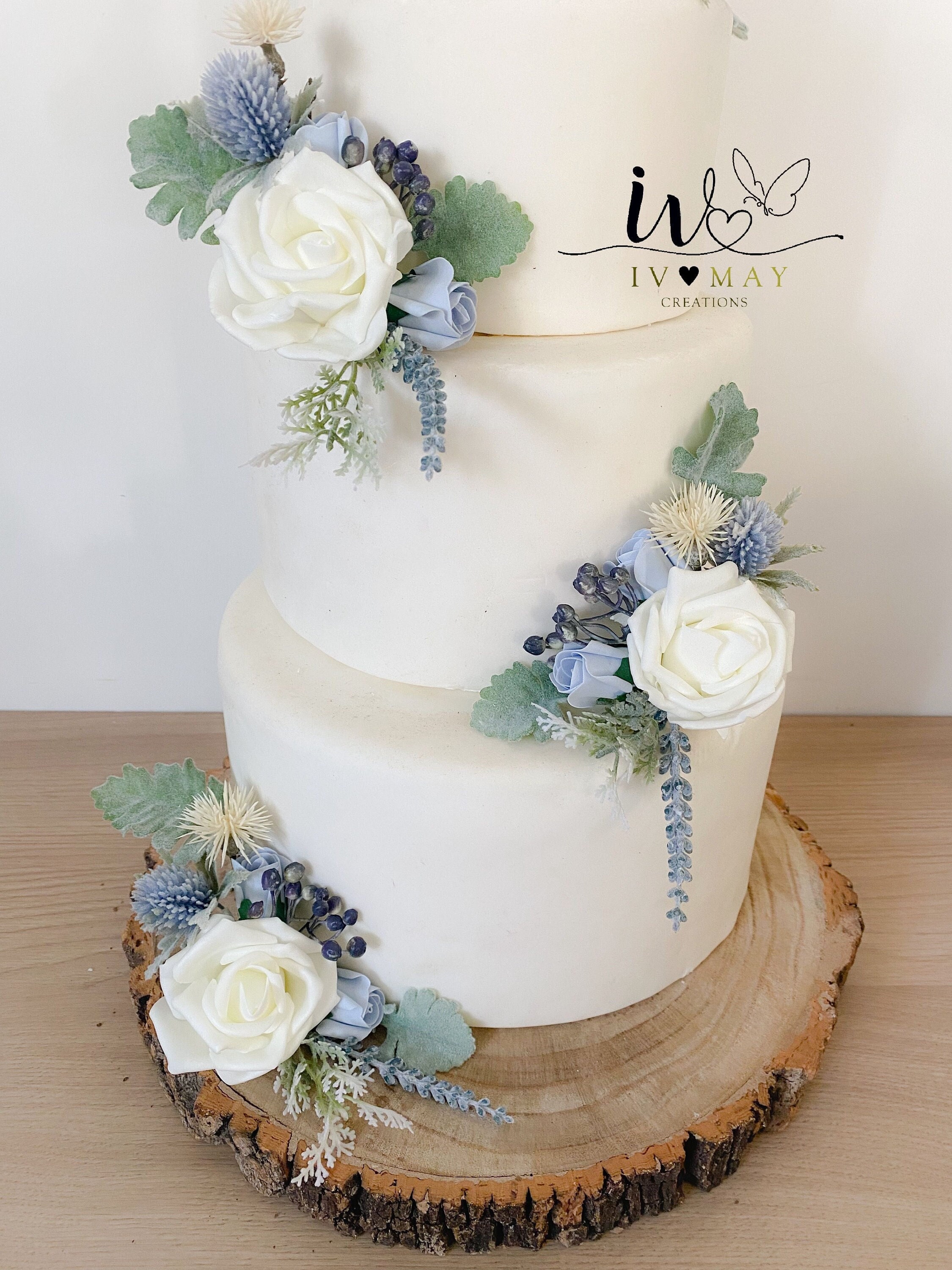 FULL SET Wedding Christening Cake Flower Arrangement Topper & - Etsy
