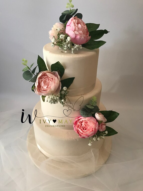FULL SET Wedding Christening Cake Flower Arrangement Topper /& Decorations Roses