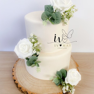 Cake Flowers - Wedding Cake Flowers - Cake Topper - White - Christening / Birthday cake decoration