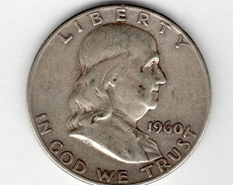 1960 D FRANKLIN HALF DOLLAR *GOOD OR BETTER* *90/% SILVER* **FREE SHIPPING**