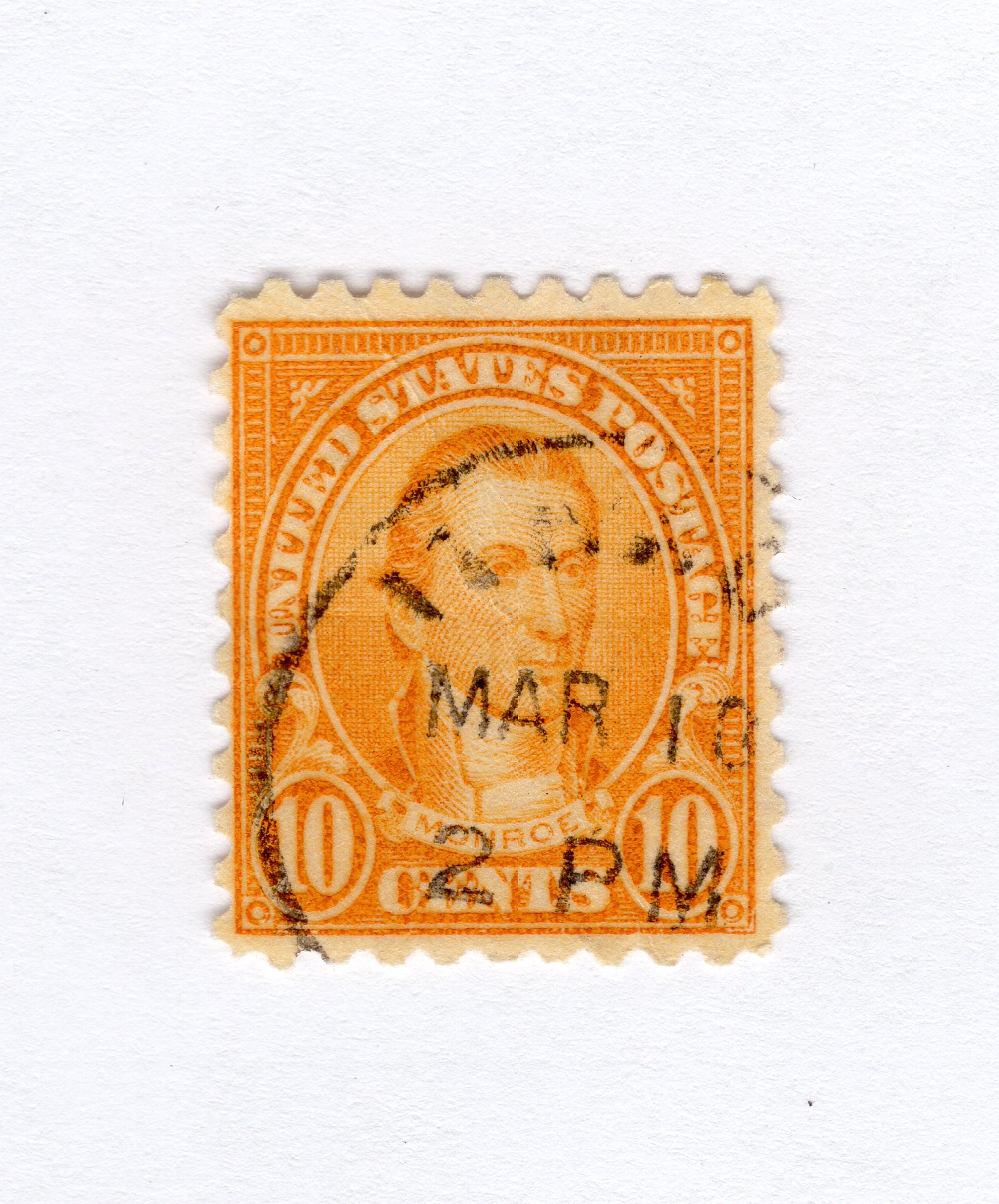 US Postage Stamp 10 Cent Orange Monroe 59110 Perf Used Etsy