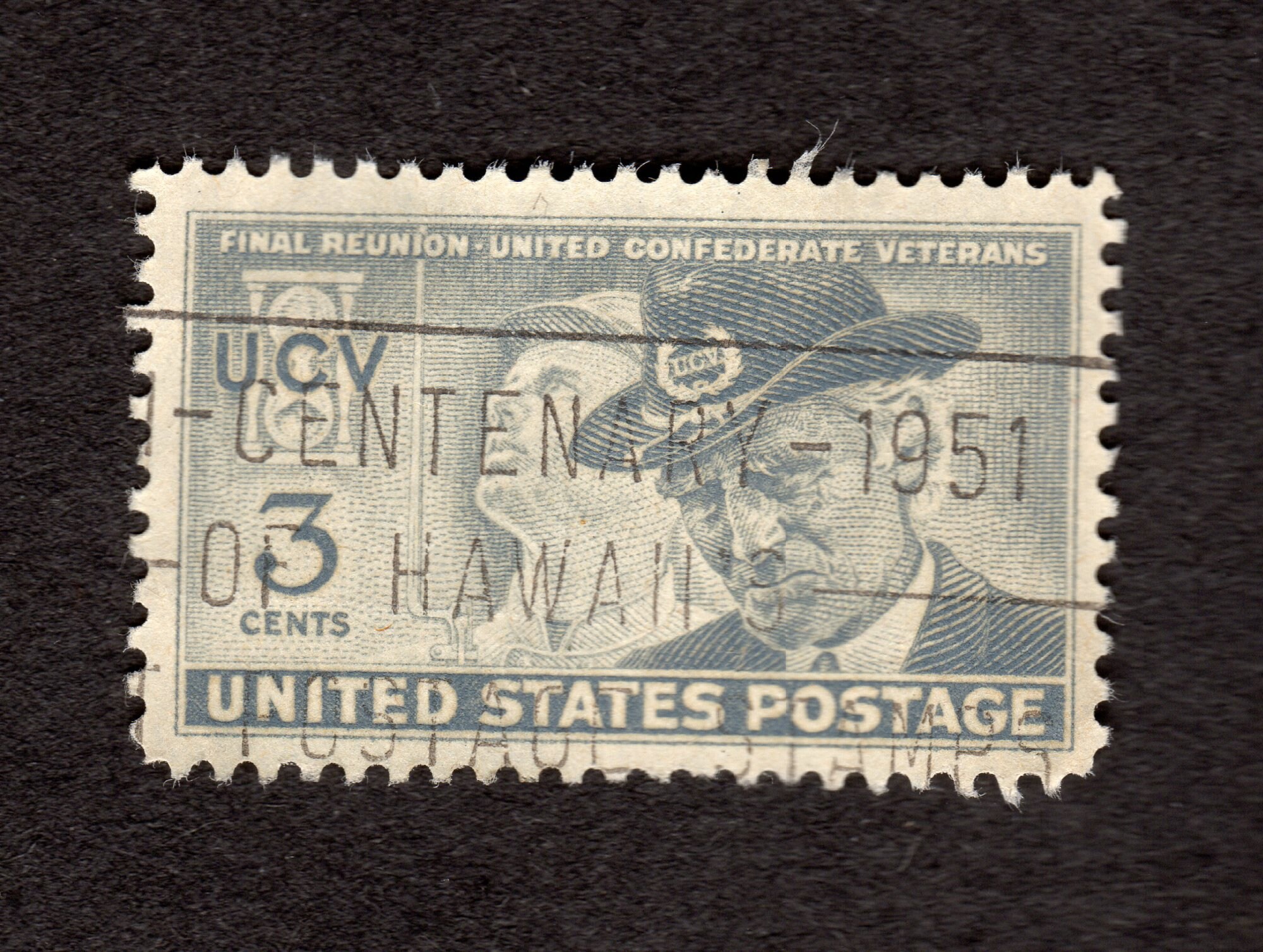 US Postage Stamp 3 Cent Final Reunion United Confederate Veterans, 998