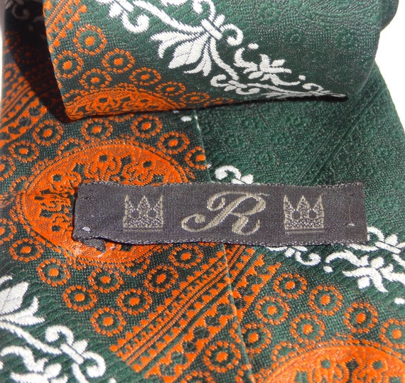 Vtg ROYAL, 100% polyester necktie, orange and lt … - image 2