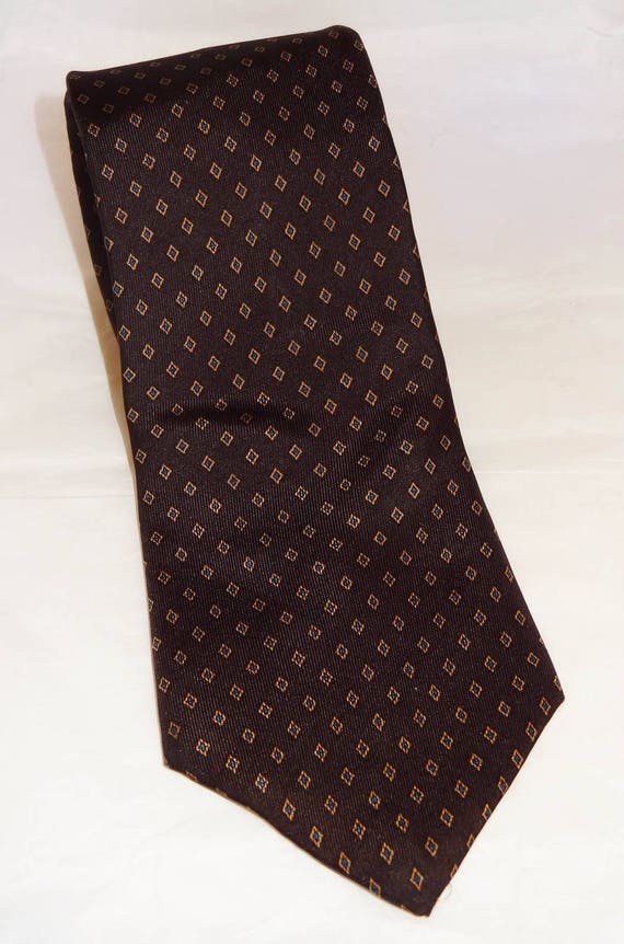 Vtg DON LOPER, 100% Italian silk neck tie, Brown w