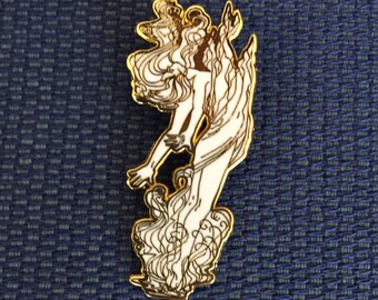 Alphonse Mucha Rising Enamel Pin GOLD art nouveau