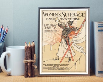 Feminism Politics Print A3 A6 Vintage Feminist Poster PANKHURST SUFFRAGETTE