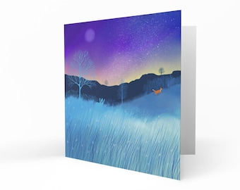 Aurora, greetings card. Scottish Landscape card. Scotland card.