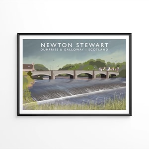 Creebridge, Newton Stewart - Scottish Travel Poster - A5, A4, A3, A2, A1 - Print only or Framed