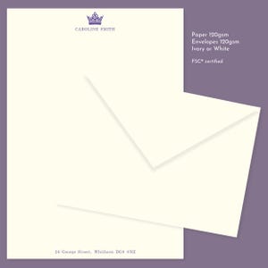 Personalised Crown Stationery Set: Vintage Style Letter Writing Paper
