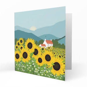 Sunflowers greetings card. Send someone some sunshine. Birthday card, thank you card, anniversay card, housewarming card. Sending love.