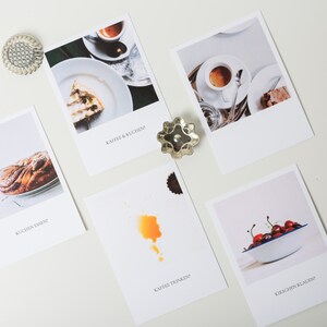 Set di cartoline invito caffè e torta