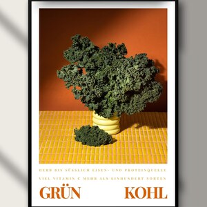 Poster, Kohl, Grünkohl, Food Photography, Moderne Wanddeko