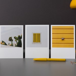 Postkarten Set Gelb in Portugal, Kakteen, Fenster, Garagentür