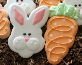 Bunny and carrot cookies