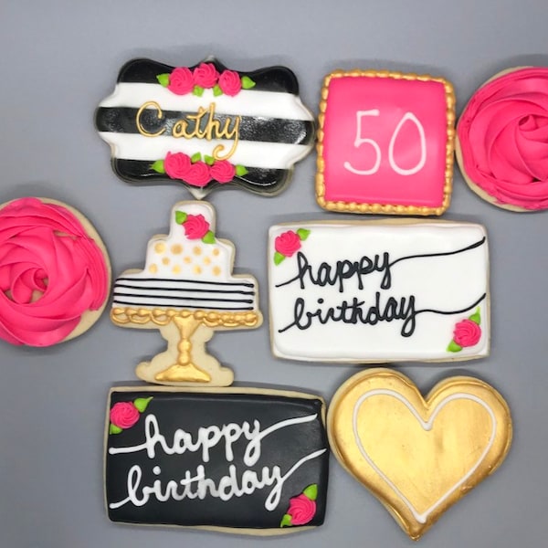 Kate spade themed birthday cookies