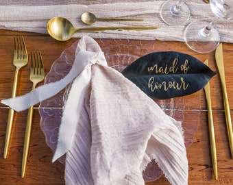 Rustic 13inch Set 4 Wedding gauze frayed edges napkins Hand dyed farm cottage wedding table linens Cotton gauze cheesecloth boho napkins