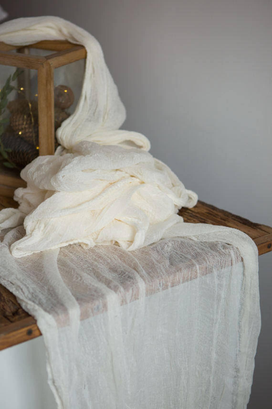 Boho Wedding Cheesecloth Table Runner Rustic Wedding Etsy