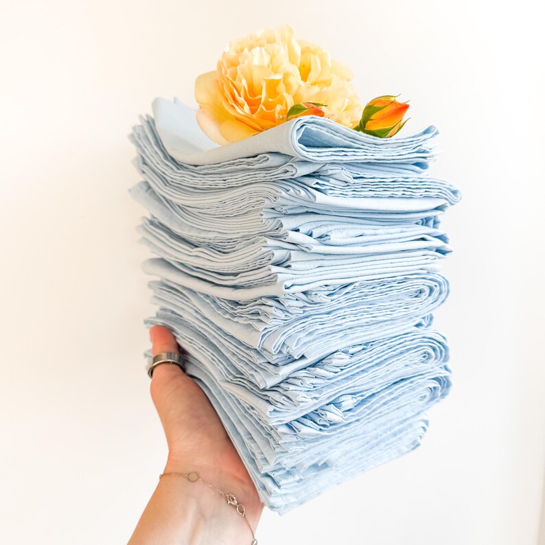 Set di 4 tovaglioli in tessuto grigio chiaro: 100% cotone, tovaglioli da tavola tinti a mano da 16 pollici, tovaglioli pasquali riutilizzabili immagine 10