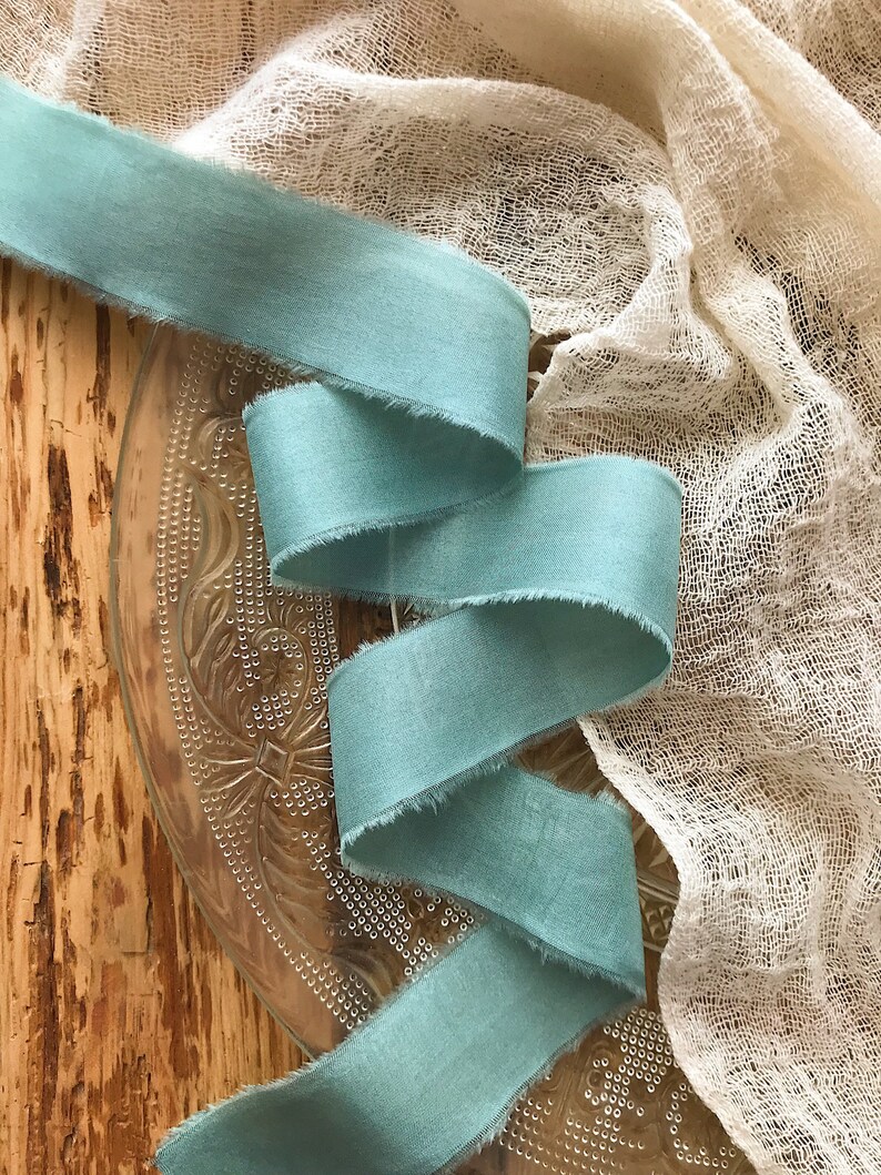 Sage Silk Ribbon hand dyed Bridal Bouquet ribbon 1 inch pale Etsy