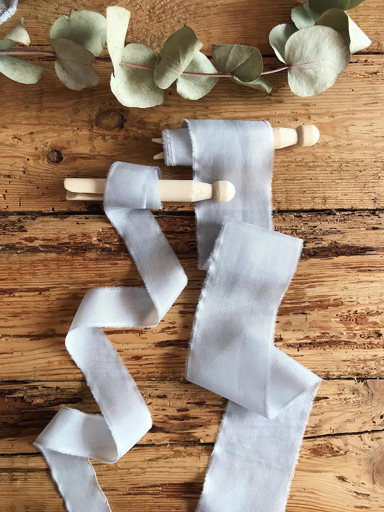 Light Gray Silk Ribbon hand dyed Bridal Bouquet ribbon 1 Etsy