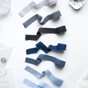 Cool Gray Ribbon 1 Hand Dyed Cotton Bridal Bouquet Blue Gray Ribbon ...