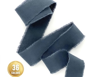 Kaltes graues Fransenband: by Yards Hut Bar Band, rustikale handgefärbte handwerkliche Bandstreifen