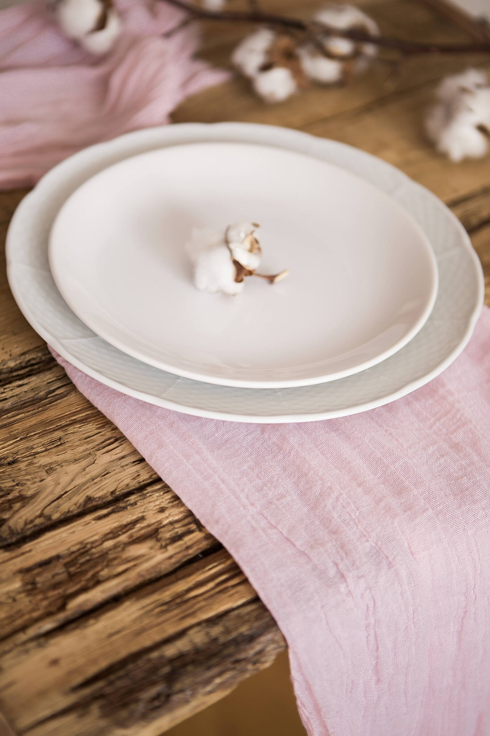 Boho Wedding Napkins Blush Napkins Rustic Gauze Wedding Etsy