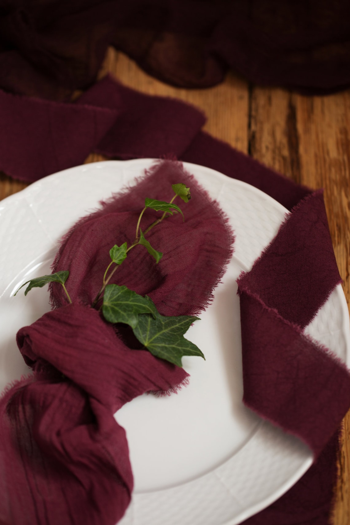 Burgundy rustic gauze Wedding napkins set 4 Wine cheesecloth Etsy