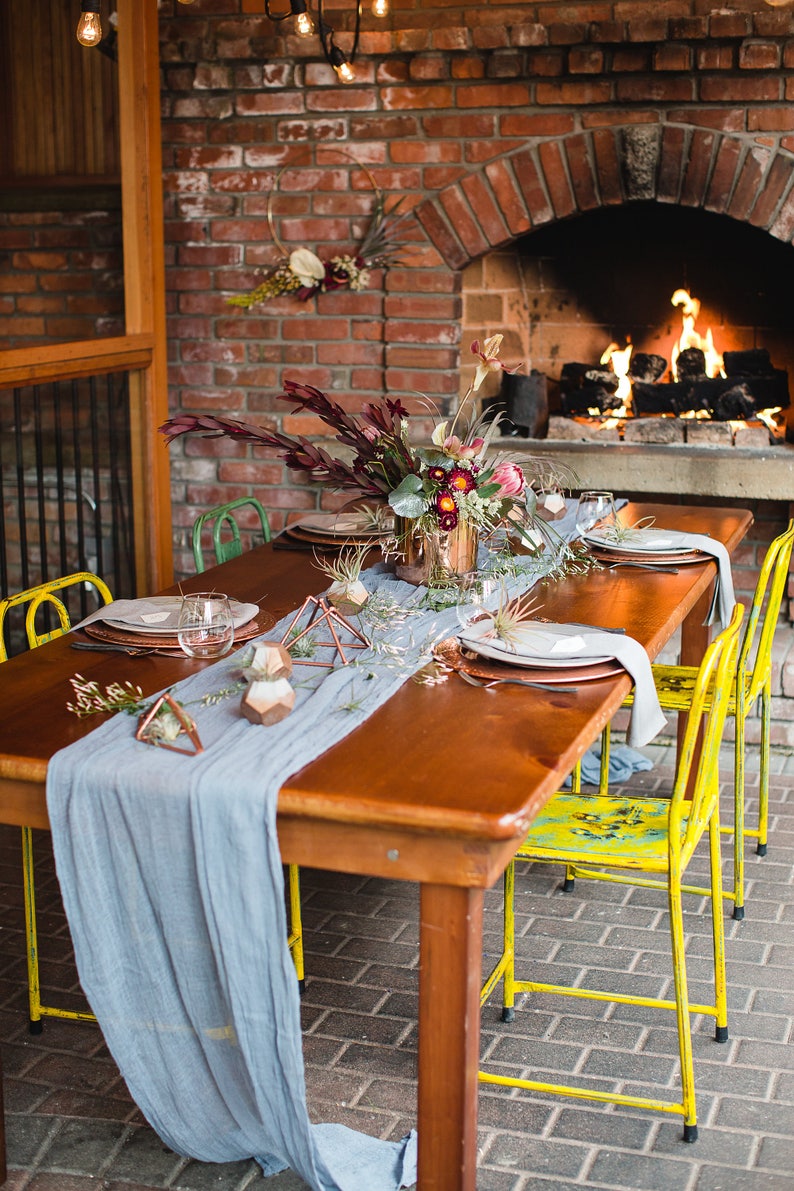 Rustic Wedding table runner Bridal shower cheesecloth runner Etsy