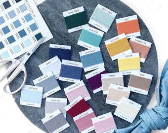 SAMPLES 1 "x 12": handgefärbtes Band für Hochzeitseinladungen, Schreibwaren, vegane Seide