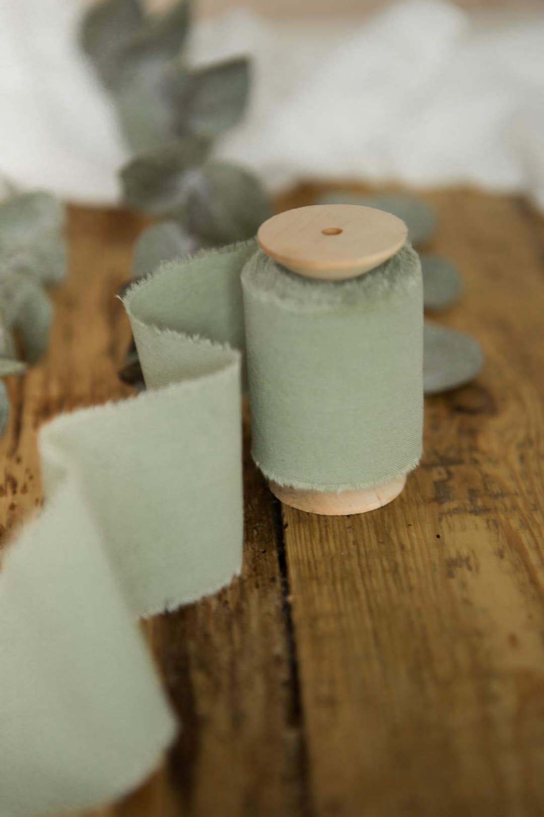 Greenery Ribbon 3 Hand Dyed Cotton Bridal Bouquet Green Etsy