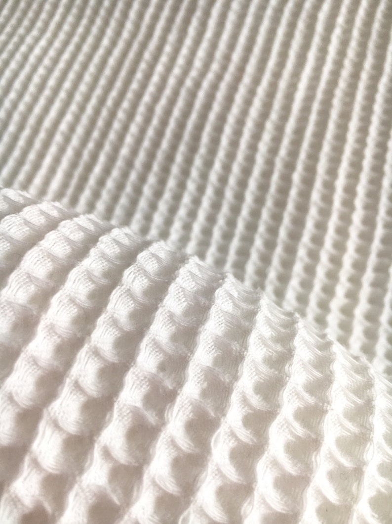 White Waffle fabric by meter Cotton wave fabric Hand dyed Etsy