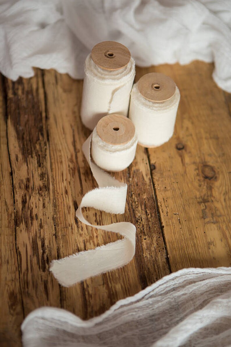 Rustic cheesecloth table runner Wedding centerpieces Cream Etsy