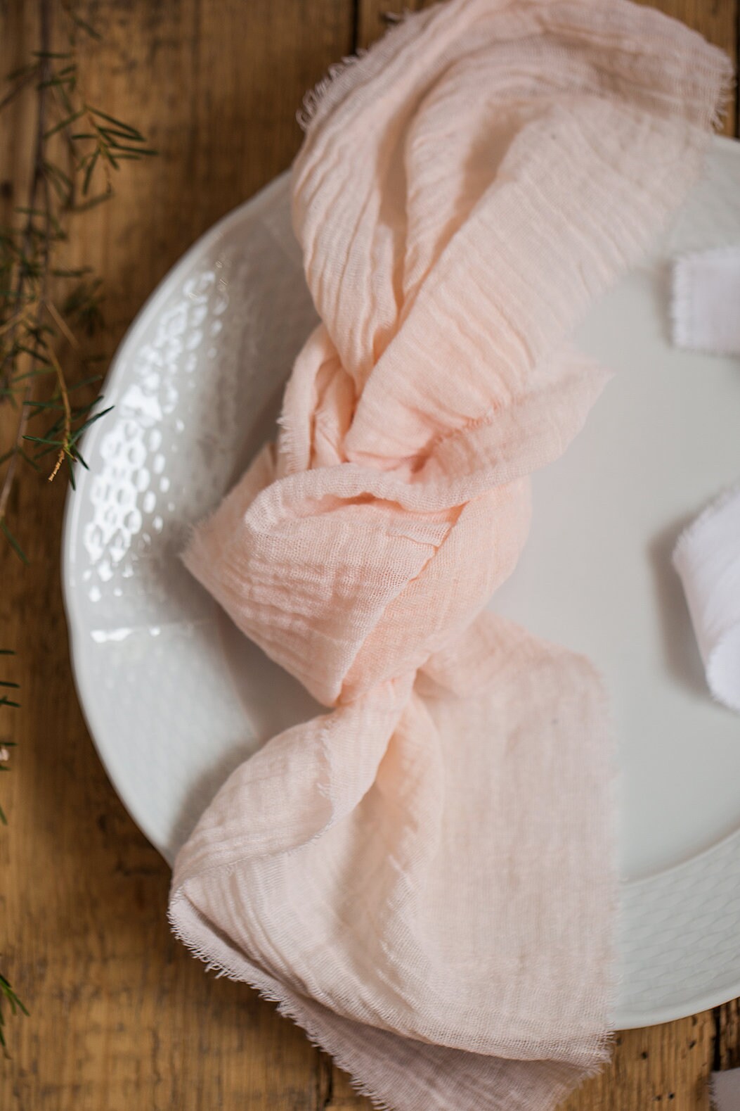 Peach Wedding Cheesecloth Napkins Boho Napkins Set 4 Farm Etsy