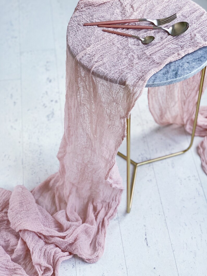 Rustic Wedding table runner Bridal shower cheesecloth runner Etsy