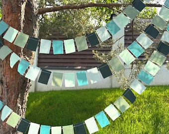 Wimpelgirlande aus Baumwolle, handgefärbt, 4,5m lang, rustikale Dekoration für Babyparty